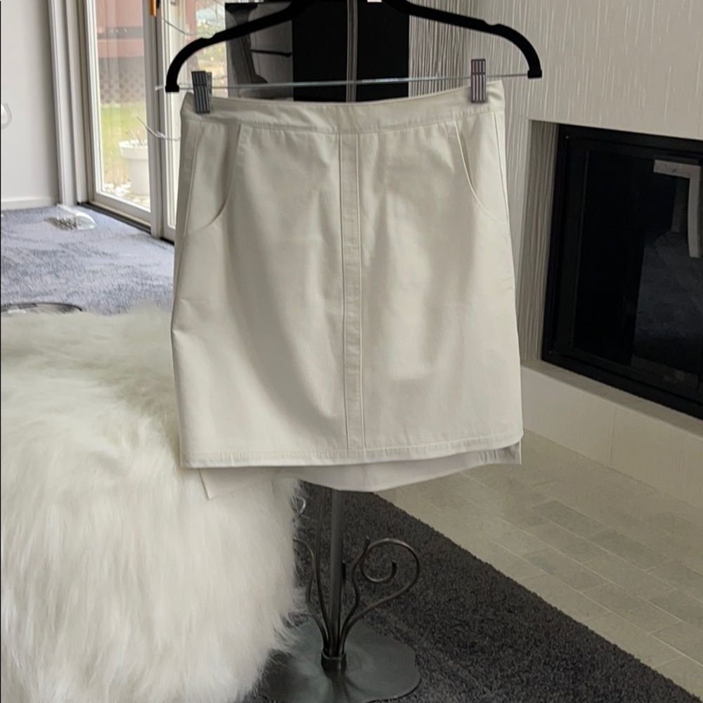 White Mini Leather skirt